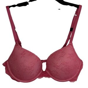 Victoria's Secret Biofit Bra 34C Pink Lace Full Coverage Underwire Fast Shipping